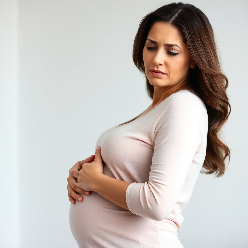 ventre gonflé sous la poitrine femme