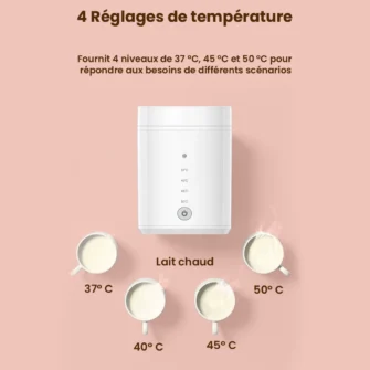 niveau tempeÌratures chauffe biberon Luno